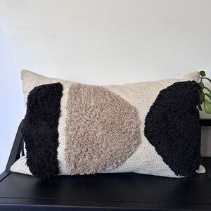 Black and Tan Textured Throw Pillow